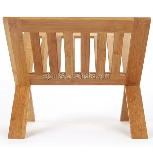 
foldable bamboo & wooden front page magazine racks, home display organizers wholesale 