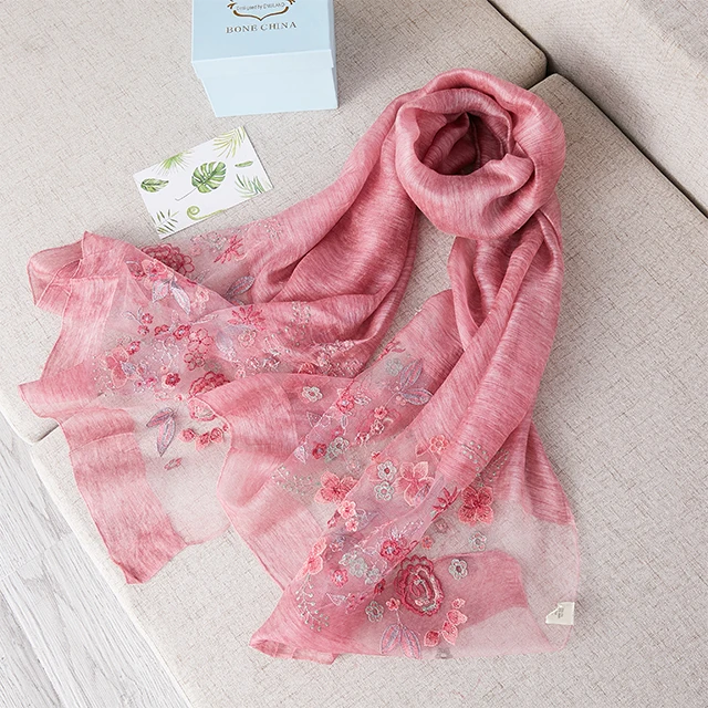 
20% Silk 10% Wool 70% Nitrile Wholesale Natural Wool Silk Cashmere Scarf 