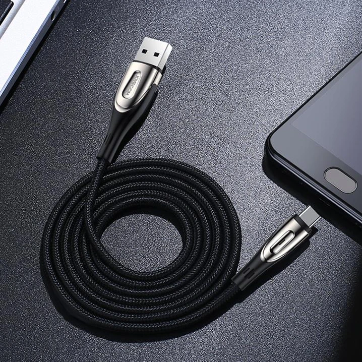 Joyroom S-M411 zinc alloy led data cable micro usb cable type c fast charging cable charger 3m 2m 1m