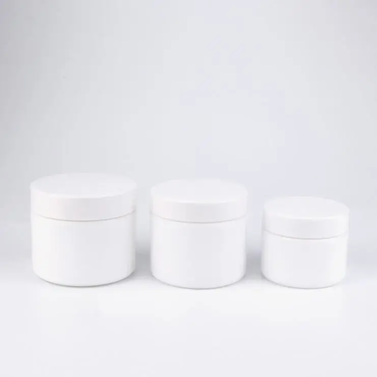 Skin care cosmetic high quality white porcelain ceramic cream jar 5g 10g 15g 20g 30g 50g100g with white plastic screw cap