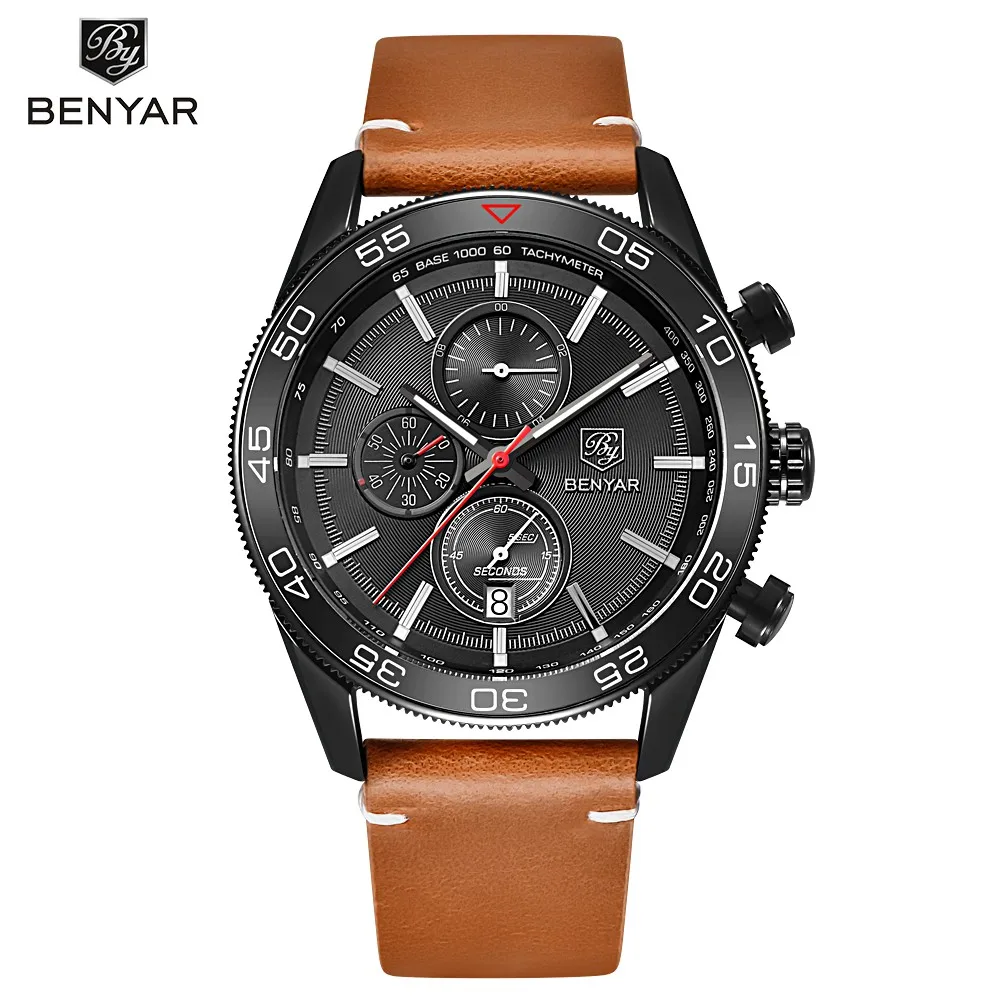 
BENYAR 5106 Regal Watches Three Small Dial Working Watch Men Chronograph 