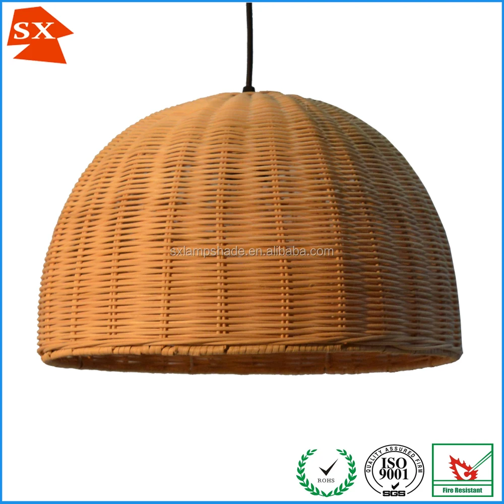 USA diy dome half moon yellow rattan bedroom decoration ceiling lampshade