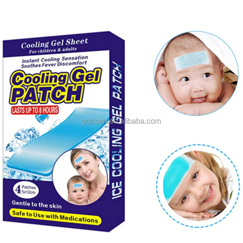 Baby Care Plaster Fever Cool Gel Pads Safe Mint Cooling Gel Patch