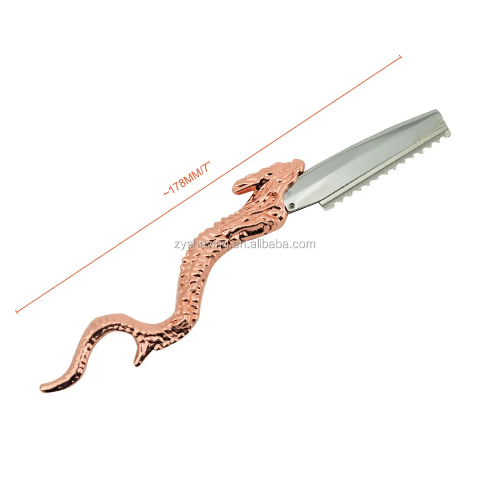 NEW Rose Gold Dragon HairCutting Razor Hairdressing Barber Stylist +10x Blades