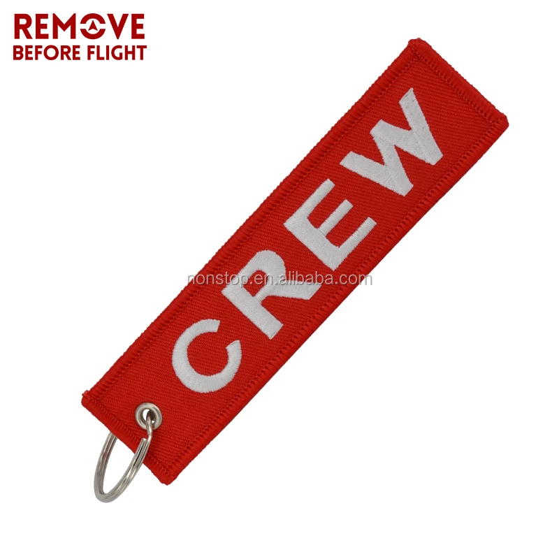 3 PC/LOT Fashion New Crew Key Chains Keychain  Sleutelhanger Safety Label Embroidery Crew Keychain Ring for Motorcycle