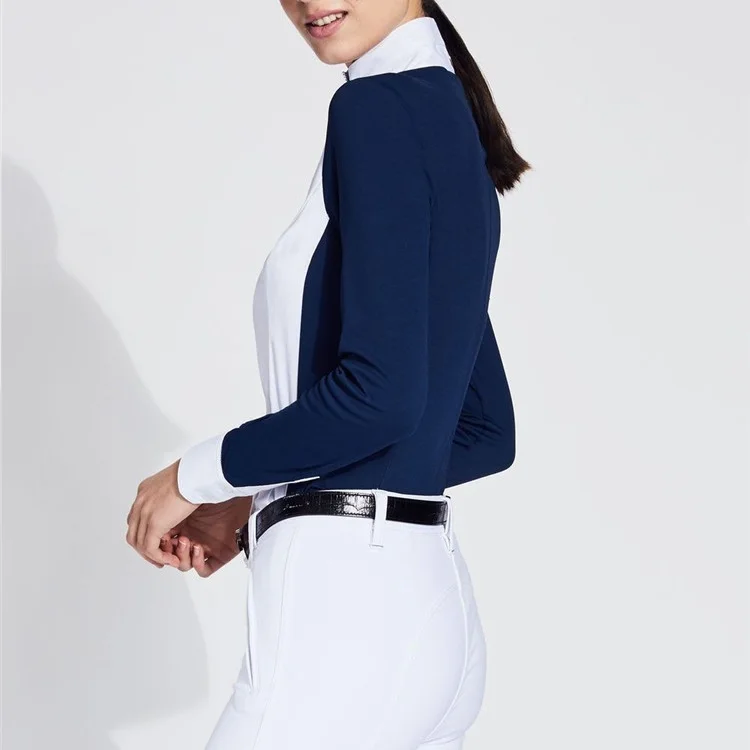 
high quality CoolMax fabric long sleeve equestrian show shirts 
