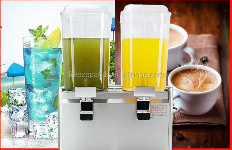 plastic barrel electric commercial 3 tanks fruit juice juicer dispenser machine prices with cooler