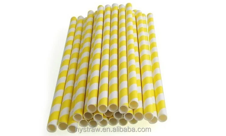 100pcs/bag Custom Your Brand Logo Bright Printing Striped Paper Straw For Wedding Decoration