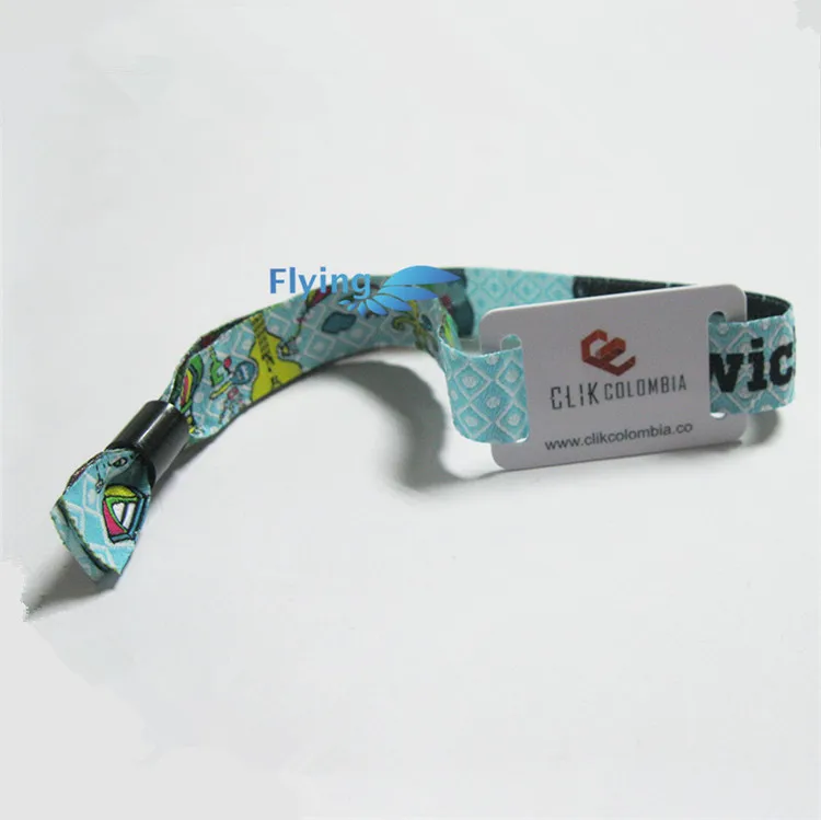 custom hot selling fabric security qr code rfid woven wristband for festival and concert