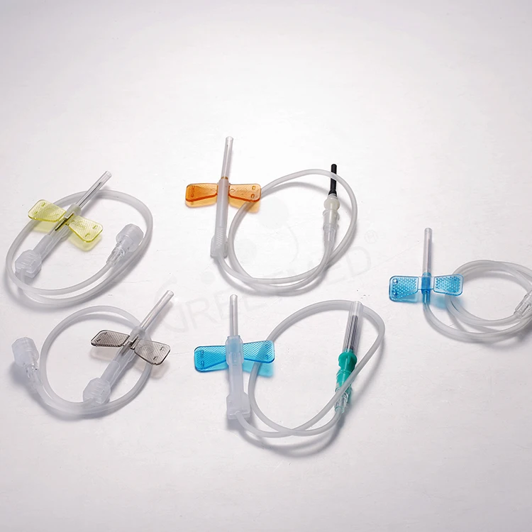 Medical vacuum blood collection 21g 22g 23g 25g 27g butterfly needle disposal scalp vein set