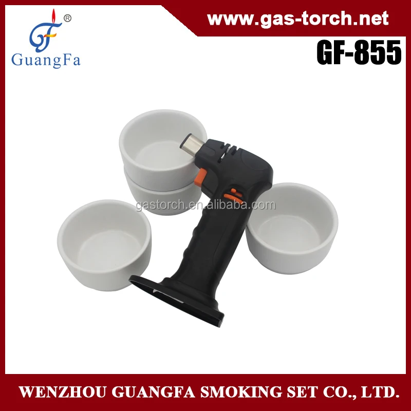 2016 ГОРЯЧИЙ продавая крем-брюле факел зажигалка с четырьмя керамические чаши GF-855
