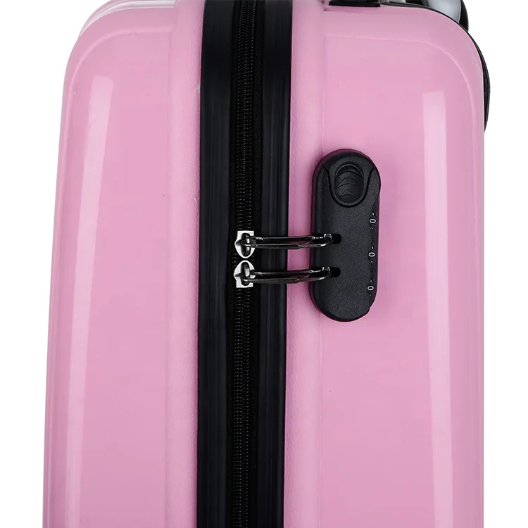 Women trolley suitcases luggage pp 3 piece travel luggage sets , pink travel suitcase
