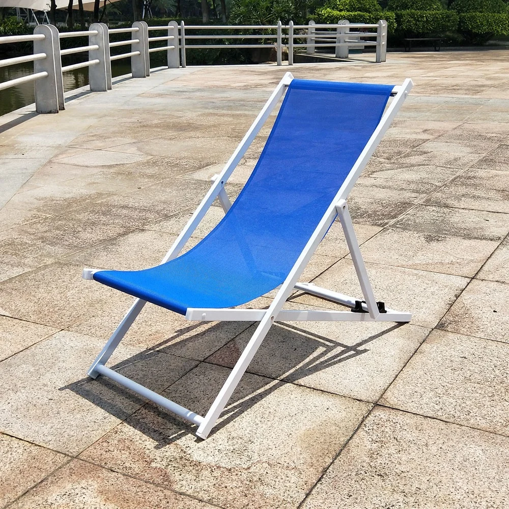 Outdoor Aluminum Camping Furniture Folding Beach Sling Chair  Chair Swimming Pool Sun Lounger Deck Chair