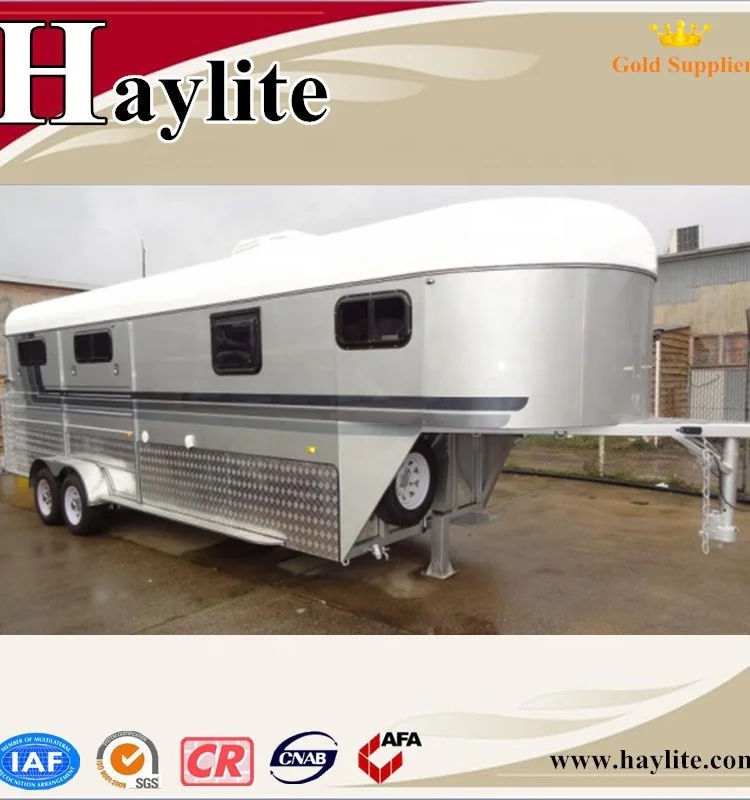 Australia standard Chinese imported gooseneck horse floats trailer with living area