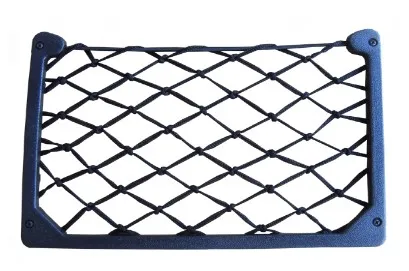 Plastic magazine net for passenger bus seat assembly