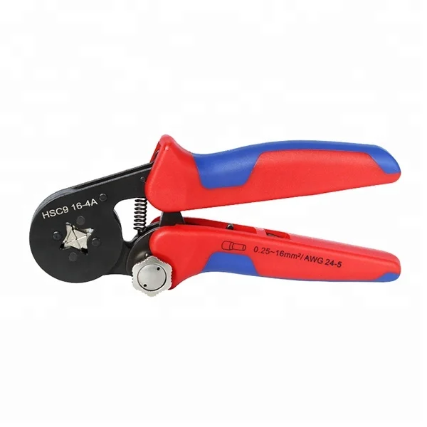 HSC9 16-4A Square Ferrule Crimp Tool Crimper Plier Used for 23-5 AWG 0.25-16 mm Cable End Sleeves