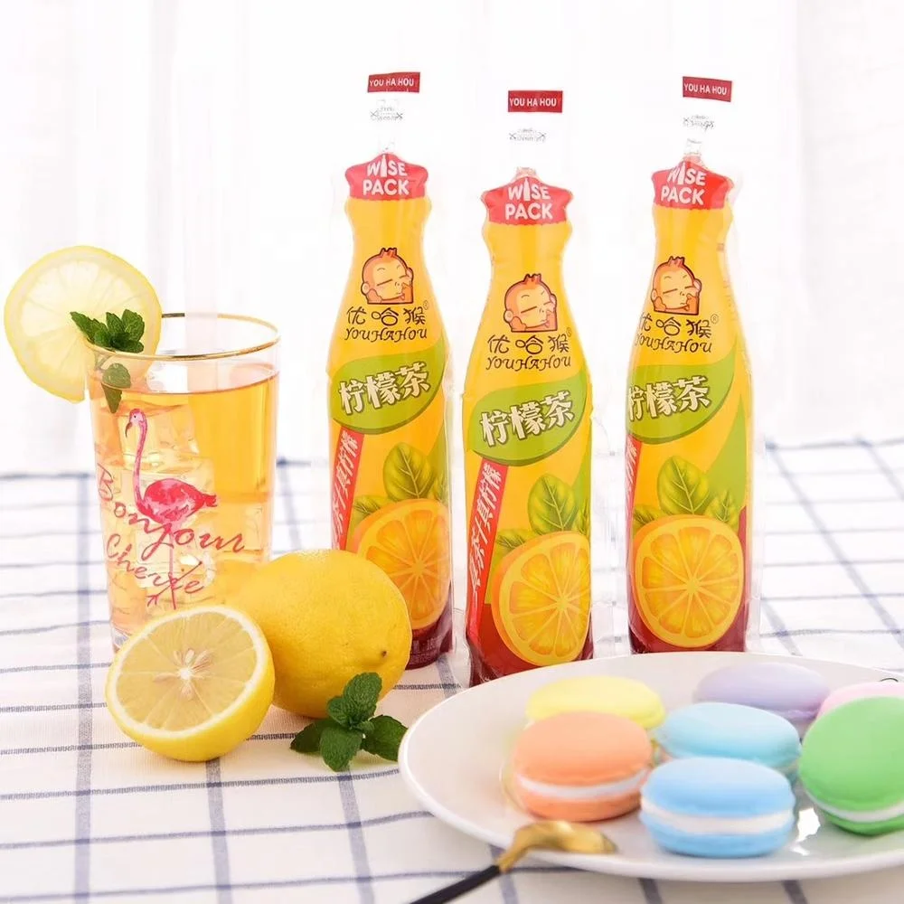 Custom printed laminated drink bag refill 200ml pouch fruit sachet juice packaging