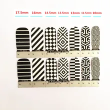 Black White stripe Nail Arts Nail Sticker Waterproof Nail Decal Sticker Gel Polish French Manicure Patch