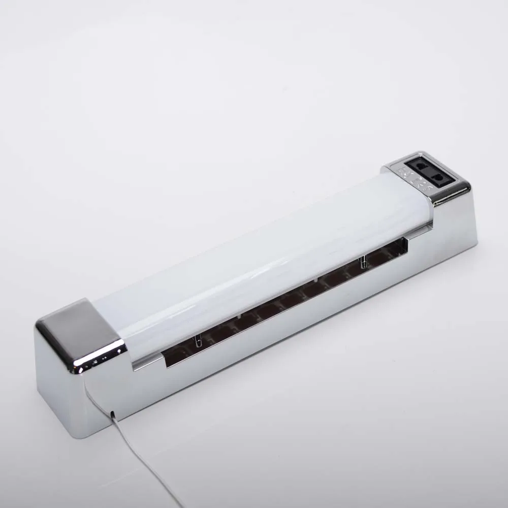 
Chrome 300mm long 5W led hotel use bathroom mirror light with UK and EU shaver socket 
