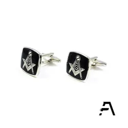 Серебряные Масонские Запонки Freemason