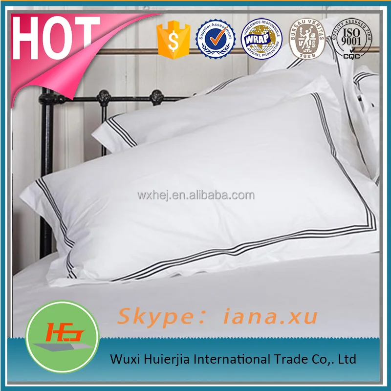 Белый queen size hotel вышитые наволочки