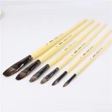 6pcs Set high grade weasel hair Row of pens tongue peak Paint Brush Acrylic Oil Painting