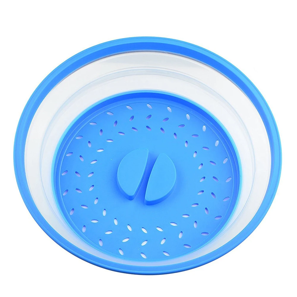 Bpa Free Prevents Food Splatter Perforated For Ventilation Silicone Collapsible Dome Flat Bowl Plate Lid Microwave Hover Cover
