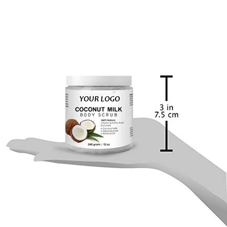 100% natural coconut milk body scrub powerful exfoliating moisturizing creams