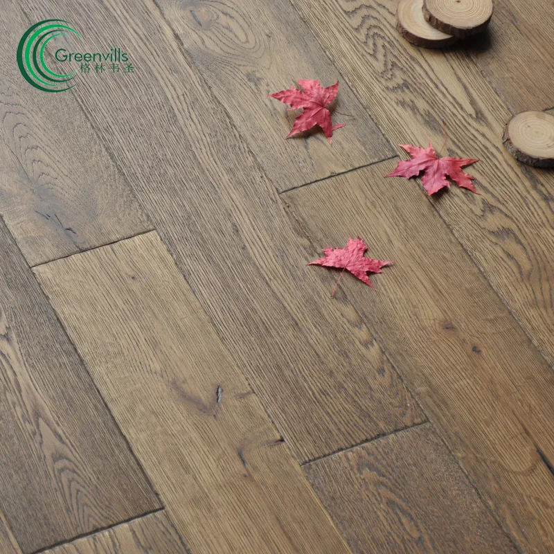 
Guangzhou factory price French oak engineered wood floor Wax oiled wire brushed parquet wood floor 