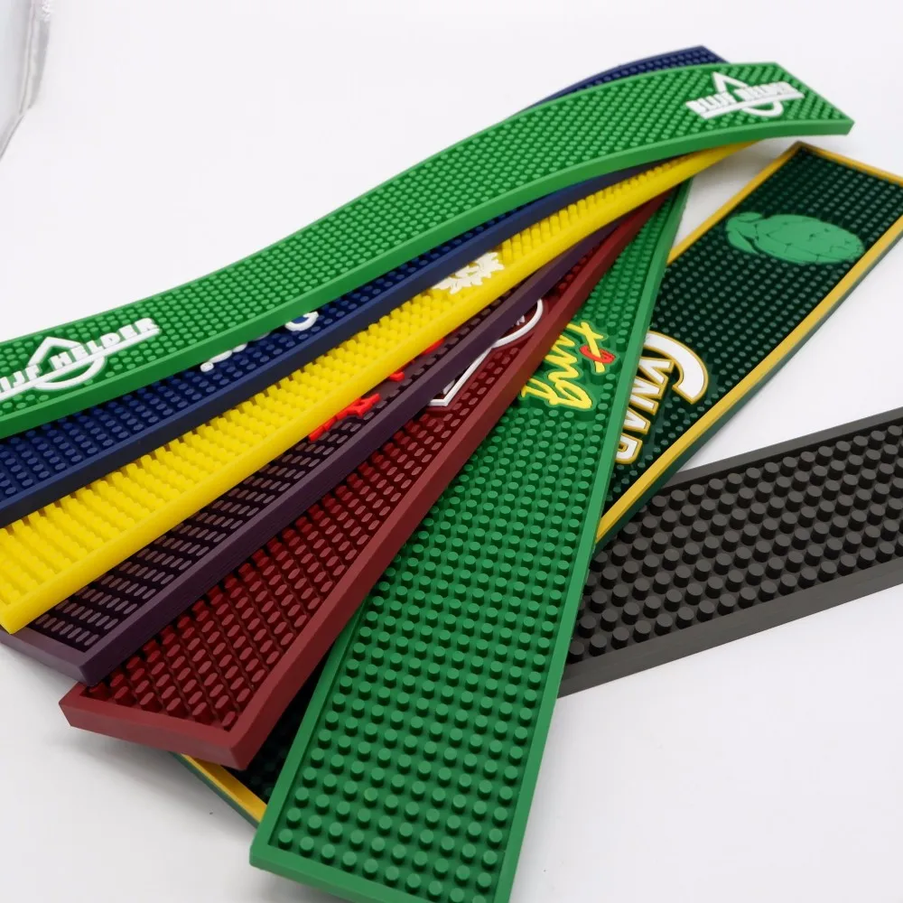 New Product Ideas 2024 Bar Accessories Bar Supplies Custom Shape/ LOGO/Size for Bar Mat , PVC Bar Mat Rubber beer mat