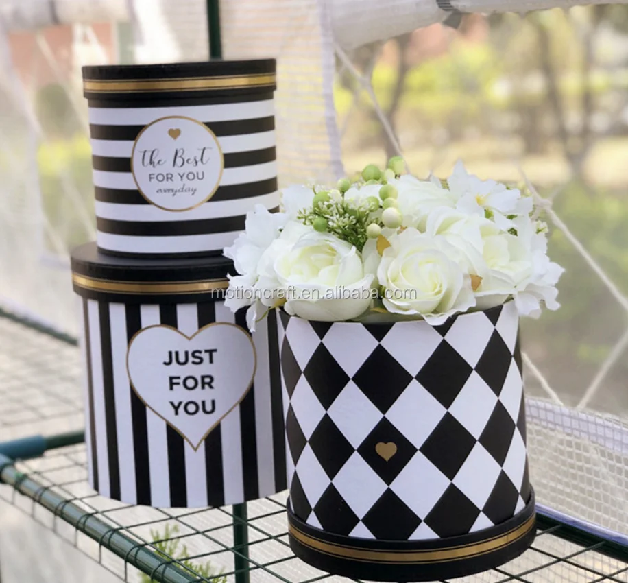 Wholesale round box for flowers/roses box packaging flower small MOQ 3boxes/set