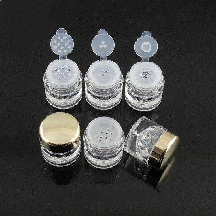 3ml empty small sample cosmetics container Concealer powder jars Nail Granule Box Plastic honey powder jars loose powder box