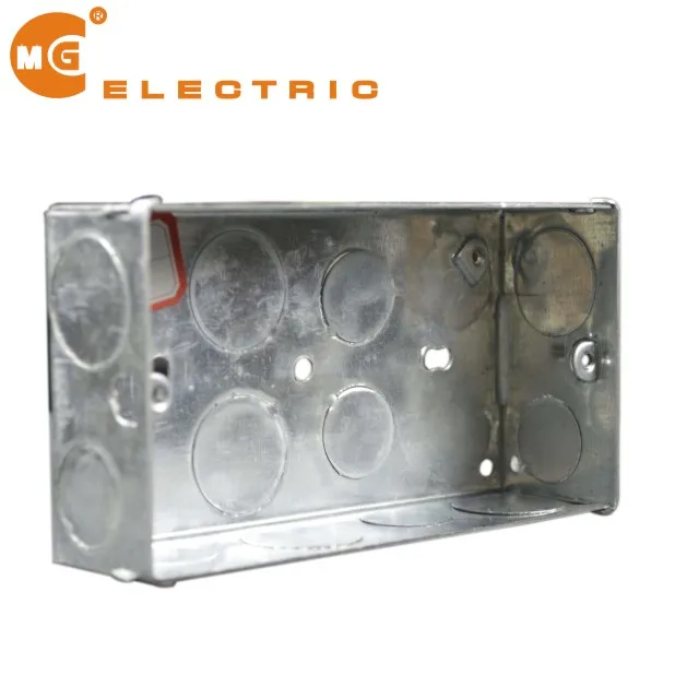 Recessed fixed lugs single galvanised steel metal back box
