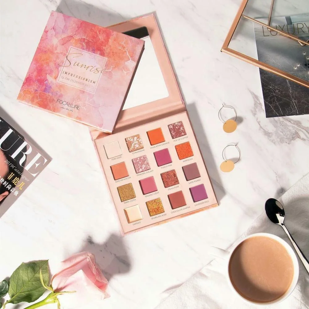 Focallure 16 Colors Pan Shimmer Primer Luminous Eye Glitter Shadow Low Moq Cruelty Free Pigments Eyeshadow