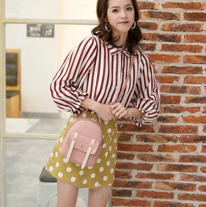 2023 Popular Women Small School Bags PU Leather Shoulder Bags Waterproof Handbag Leisure Bag