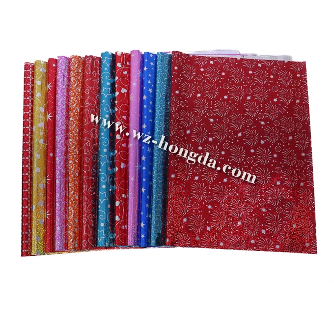 wenzhou hongda BOPP/CPP metallized film papel de regalo packing film holographic gift wrap for flower gift wrapping