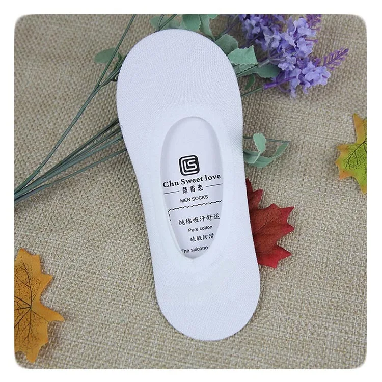 
Cheap Men Creathable Comfort Spring Summer Cotton Non-slip Invisible Boat Socks 