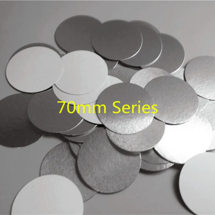 Алюминиевая крышка, Индукционная крышка для бутылки, фольга для серии пластиковых контейнеров диаметром 70 мм