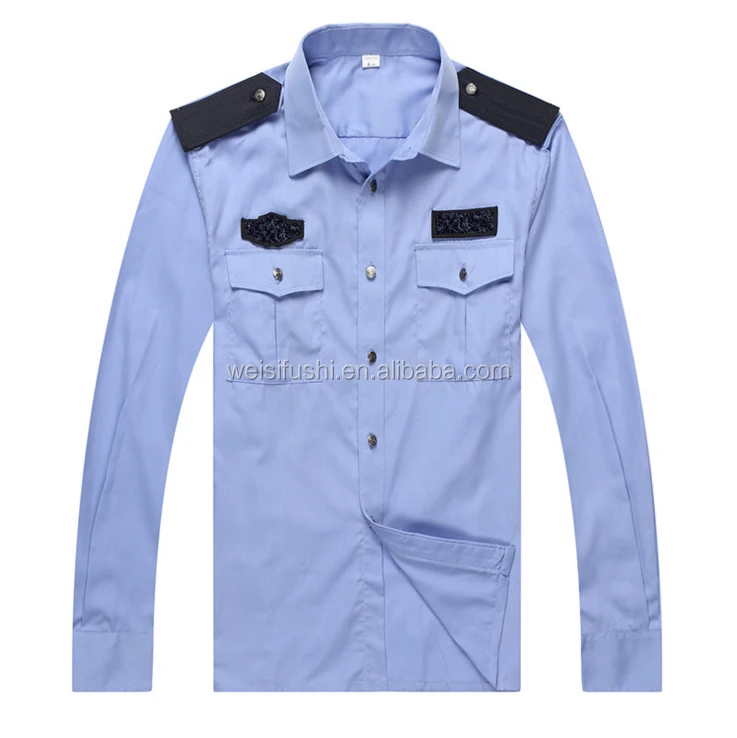 OEM custom logo unisex long sleeve security clothing guard uniform shirt