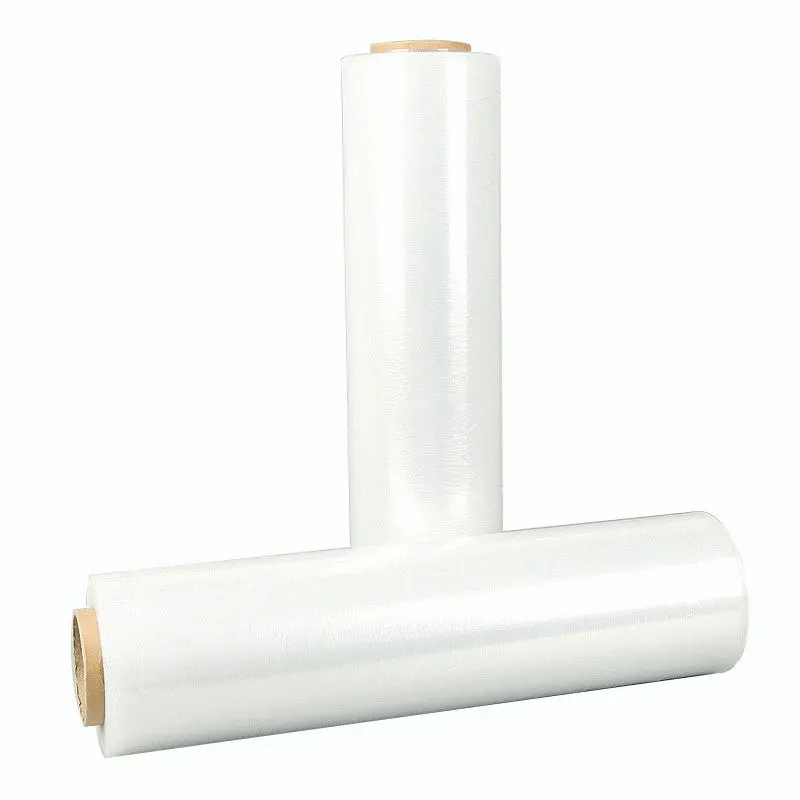 Polyethylene Transparent Stretch Film 500mm 1000ft 20micron pe stretch film Pallet Shrink Wrap hand roll film for pallet package