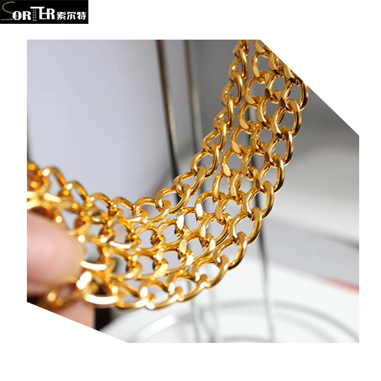 fashionable golden chains for handbag and garment accessories
