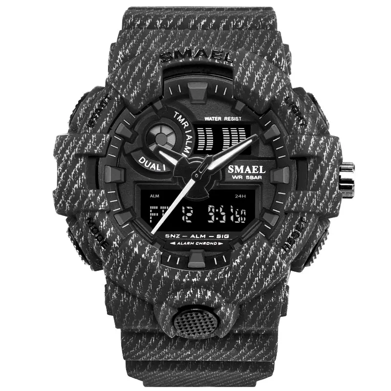 
Factory directly selling SMAEL 8001 multifunction camo vibrating alarm digital sport watch 