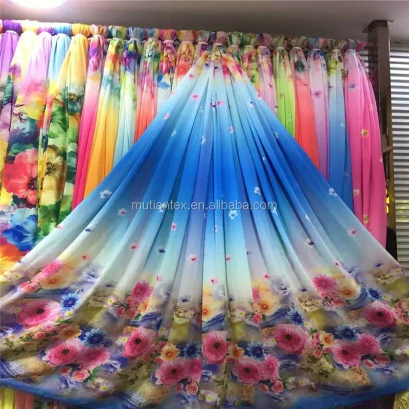 Шифоновая ткань с принтом из полиэстера 100D, Прямая поставка из Китая, шифон из 100% полиэстера и микрофибры