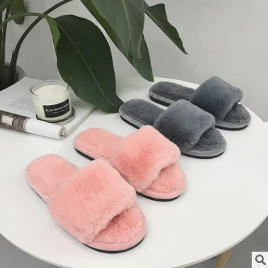 China ladies new shoes sandal woman fur design fashion winter slippers