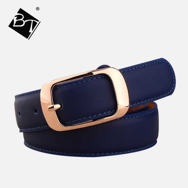 2017 yellow color women PU embroidery belts