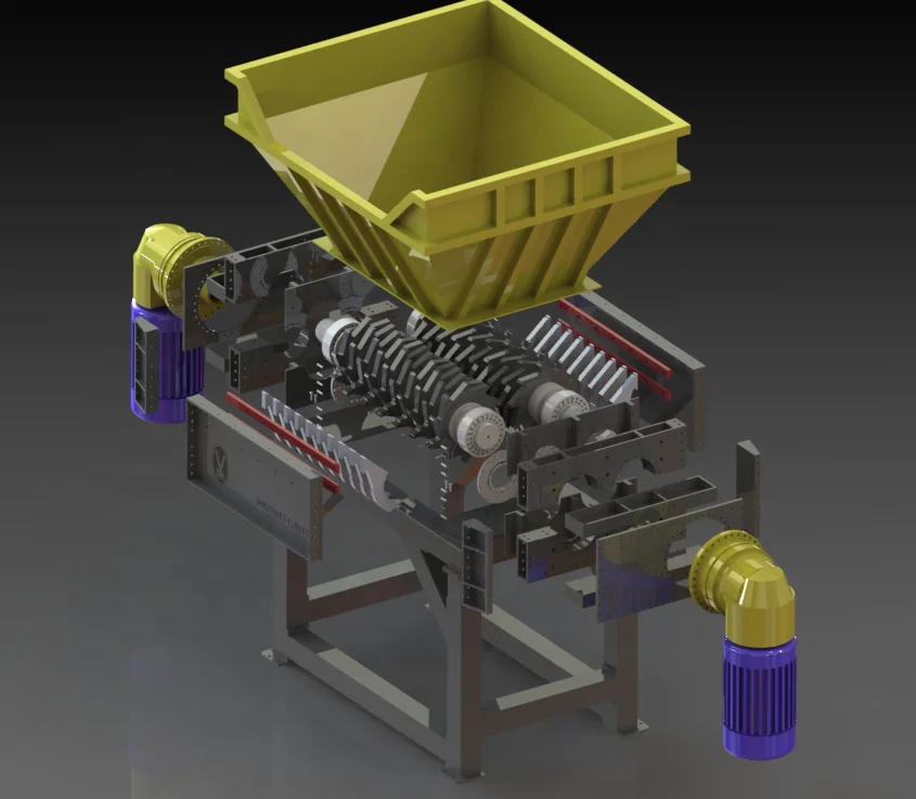 Double Shaft Industrial Shredder Chamber Box