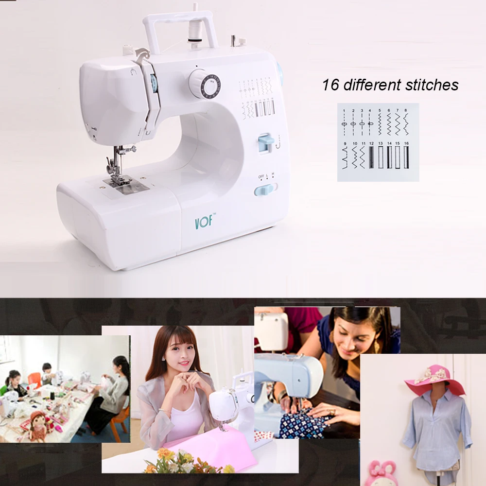 VOF FHSM-700 China Mini Electric Overlock Automatic Hemming Machine T shirt eyelet button hole sleeve Sewing machine foot pedal