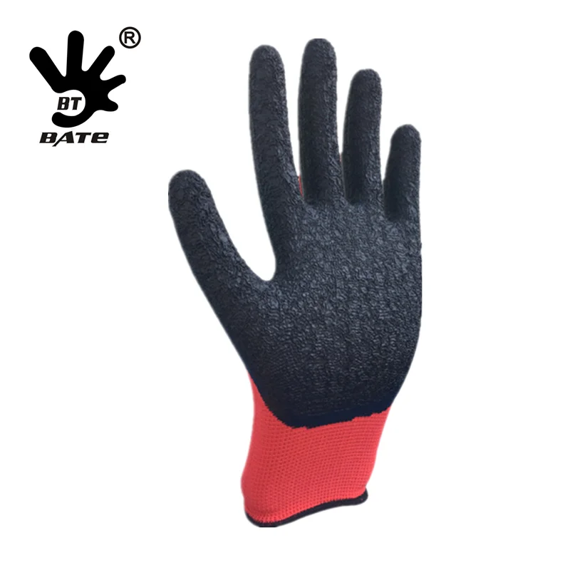 High Quality Red Color Latex Coated Machinist Working Gloves