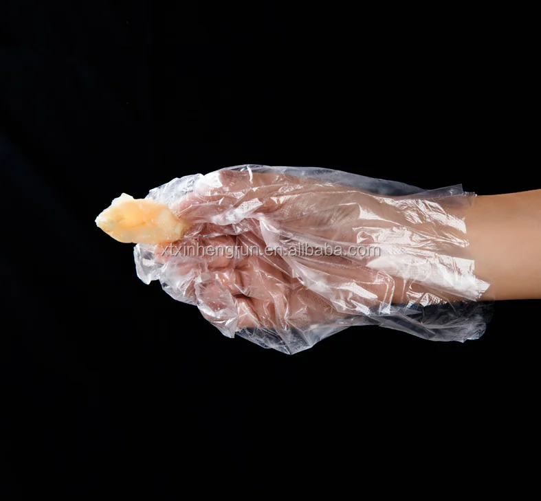 
Disposable transparent HDPE protective PE gloves 