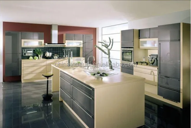 
Guangzhou factory export Italy style melamine modular kitchen cabinet design 